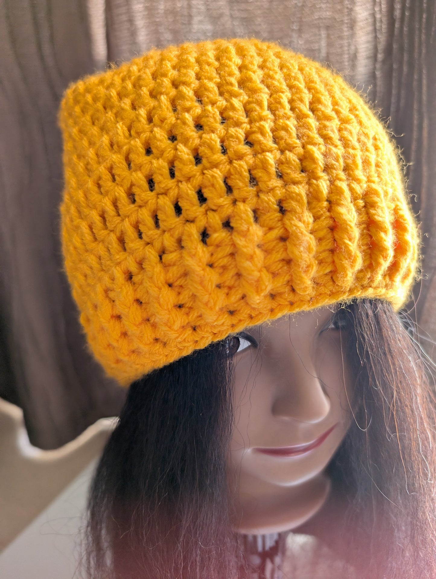 Stylish yellow crochet hat crochet handmade homemade