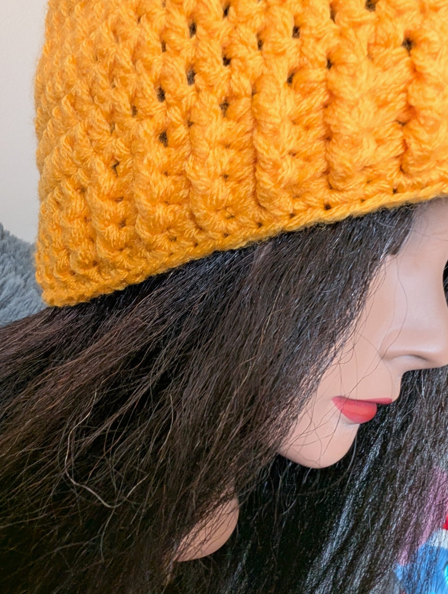 Stylish yellow crochet hat crochet handmade homemade