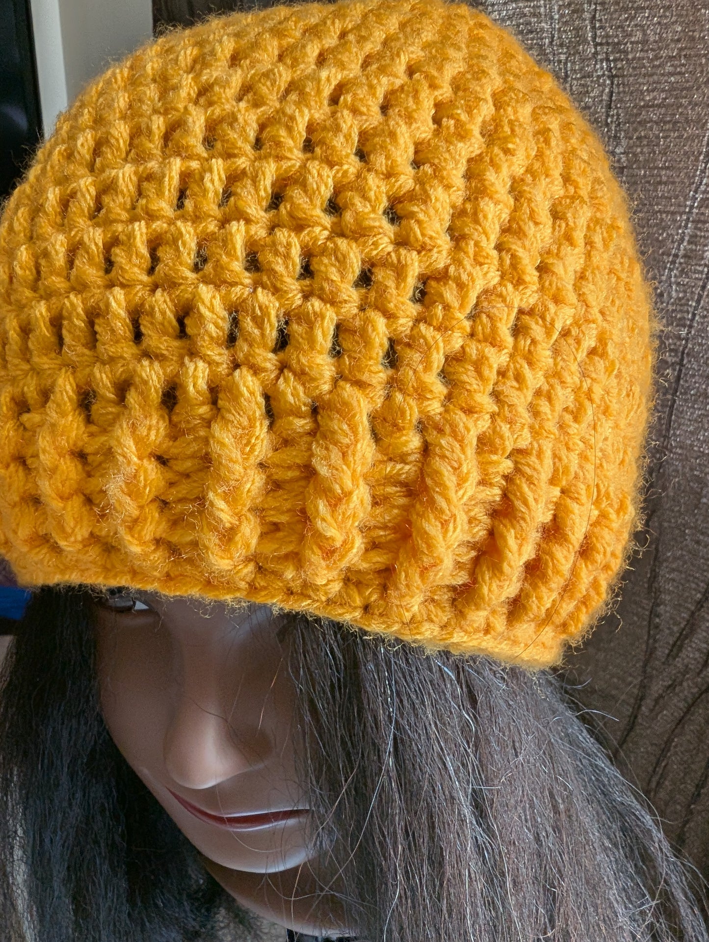 Stylish yellow crochet hat crochet handmade homemade
