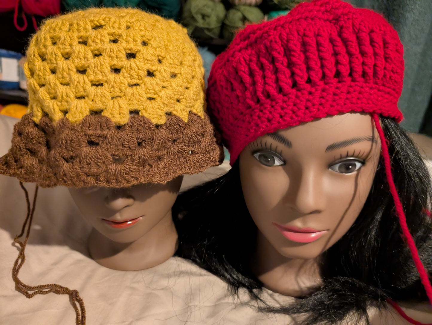 Five assorted boho stylish summer Hat and Barret's