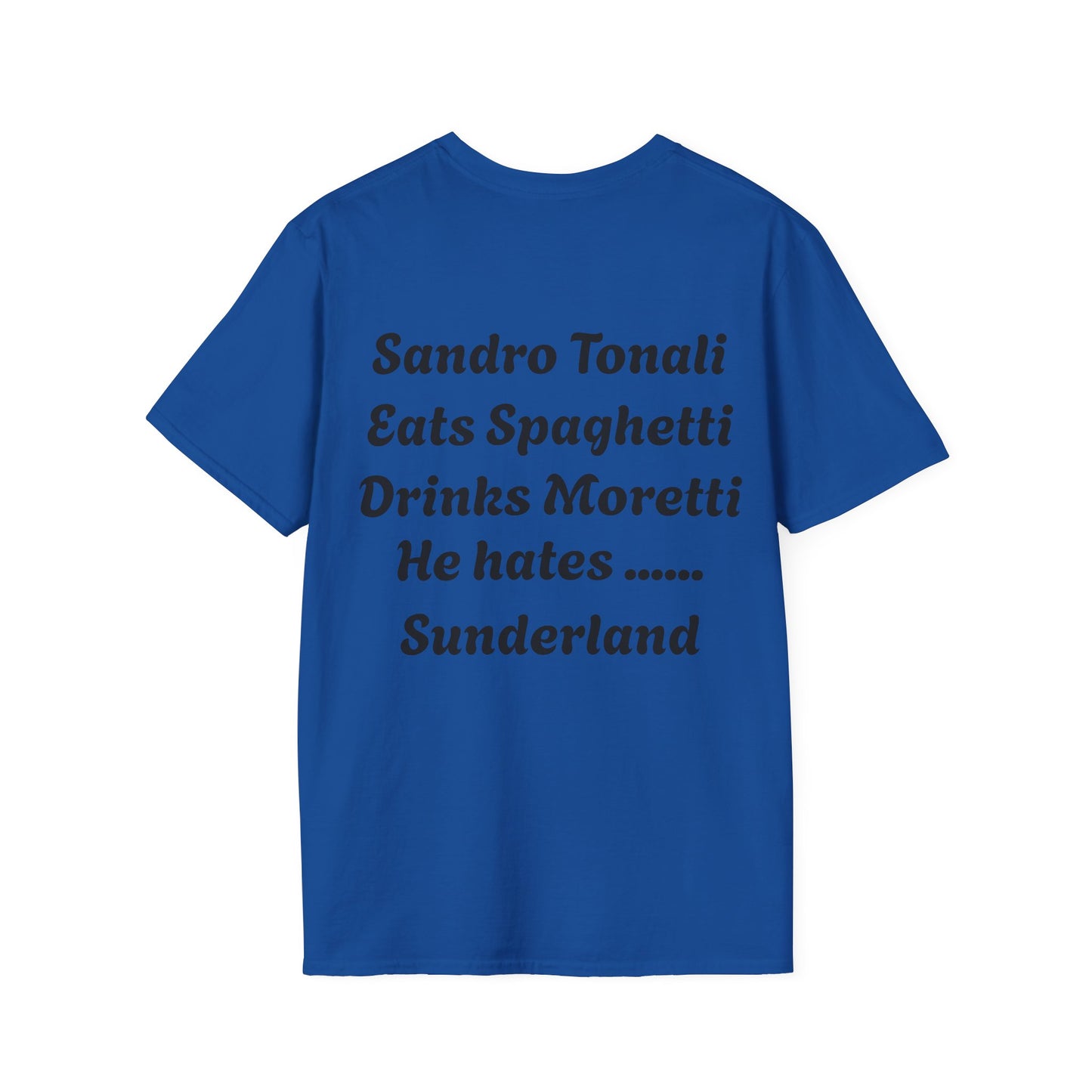 Funny Football Fan T-Shirt, Unisex Softstyle Tee for Sports Enthusiasts, Great Gift for Birthdays, Football Tournament, Sandro, Newcastle