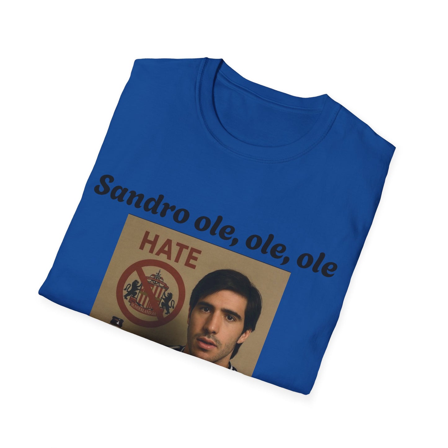 Funny Football Fan T-Shirt, Unisex Softstyle Tee for Sports Enthusiasts, Great Gift for Birthdays, Football Tournament, Sandro, Newcastle