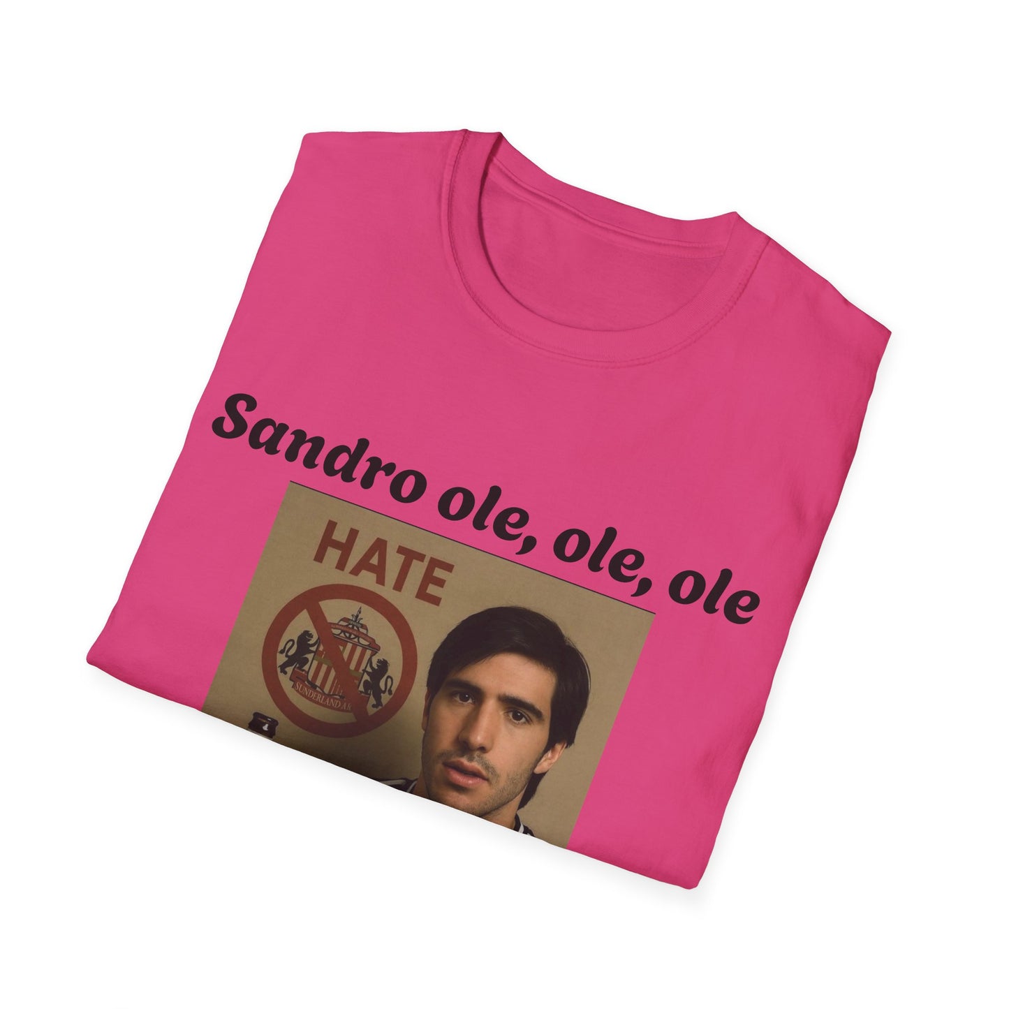 Funny Football Fan T-Shirt, Unisex Softstyle Tee for Sports Enthusiasts, Great Gift for Birthdays, Football Tournament, Sandro, Newcastle