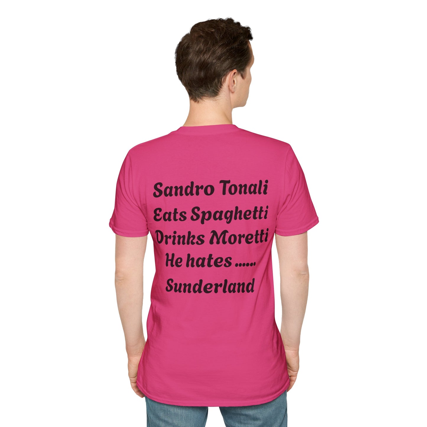 Funny Football Fan T-Shirt, Unisex Softstyle Tee for Sports Enthusiasts, Great Gift for Birthdays, Football Tournament, Sandro, Newcastle