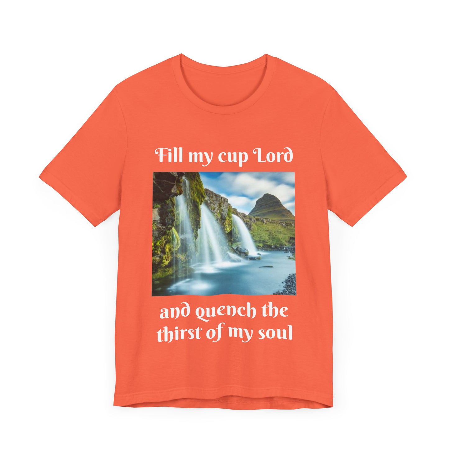 Inspirational Graphic Tee, Waterfall Design, Faith-Based Gift, Relaxed Fit Shirt, Perfect for Devotionals, Nature Lovers
