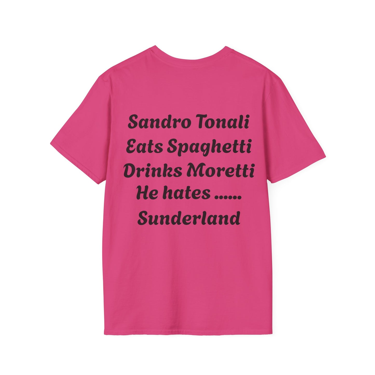 Funny Football Fan T-Shirt, Unisex Softstyle Tee for Sports Enthusiasts, Great Gift for Birthdays, Football Tournament, Sandro, Newcastle