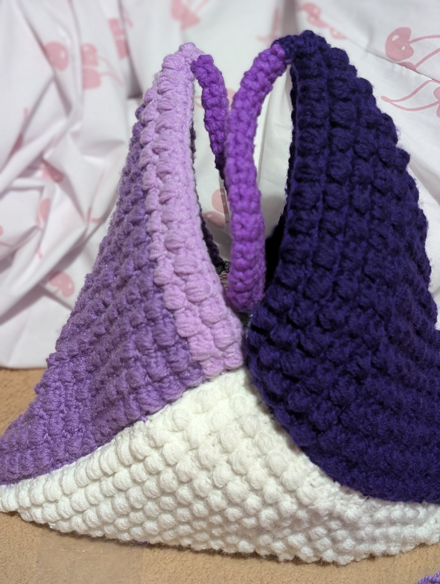 Handmade Color-Block Crochet Shoulder Bag