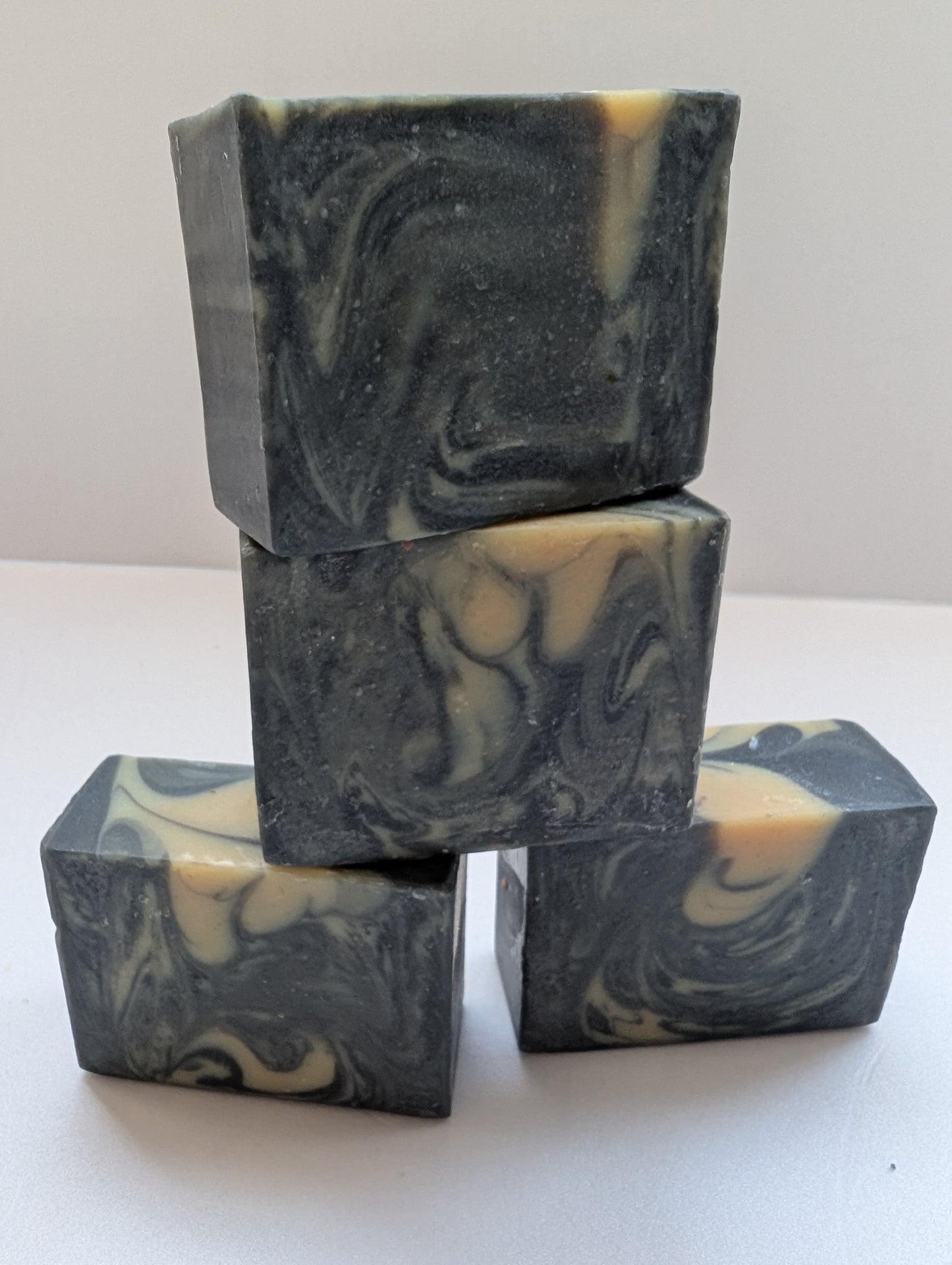 Marble Charcoal and Oatmeal handmade soap, cold process soap