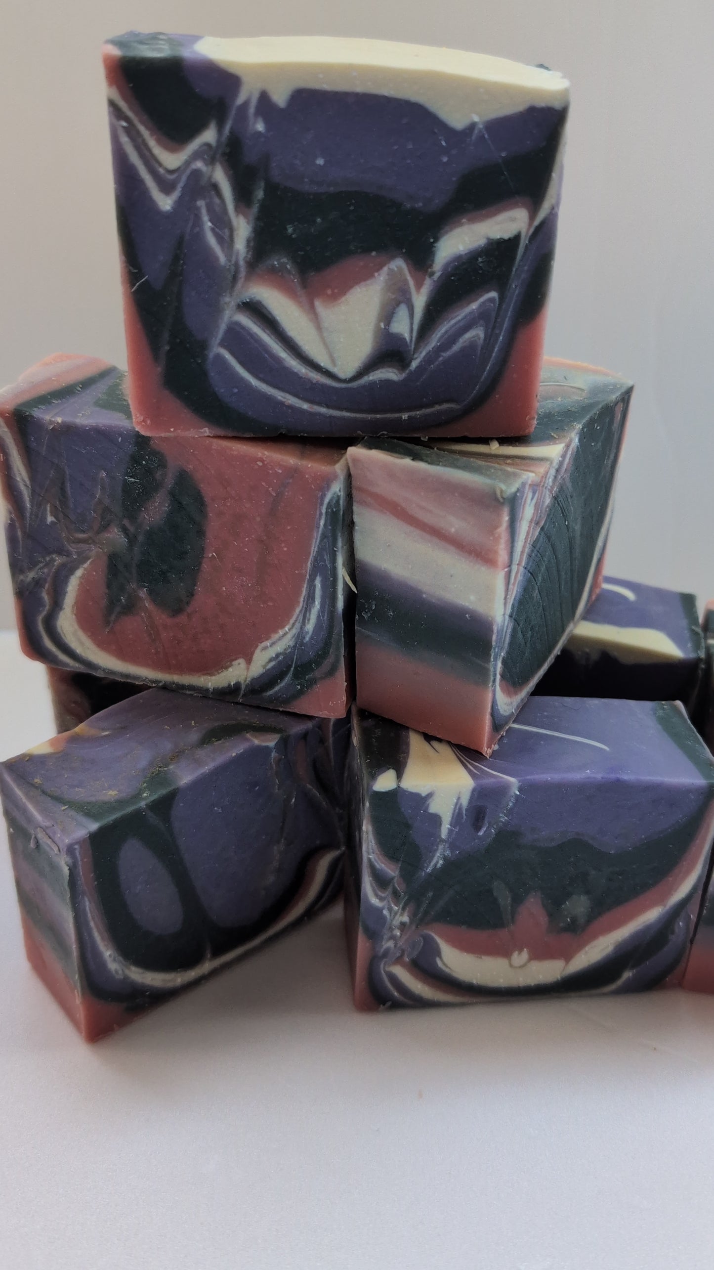 Rainbow Soap with marble effect handmade soap, cold process soap