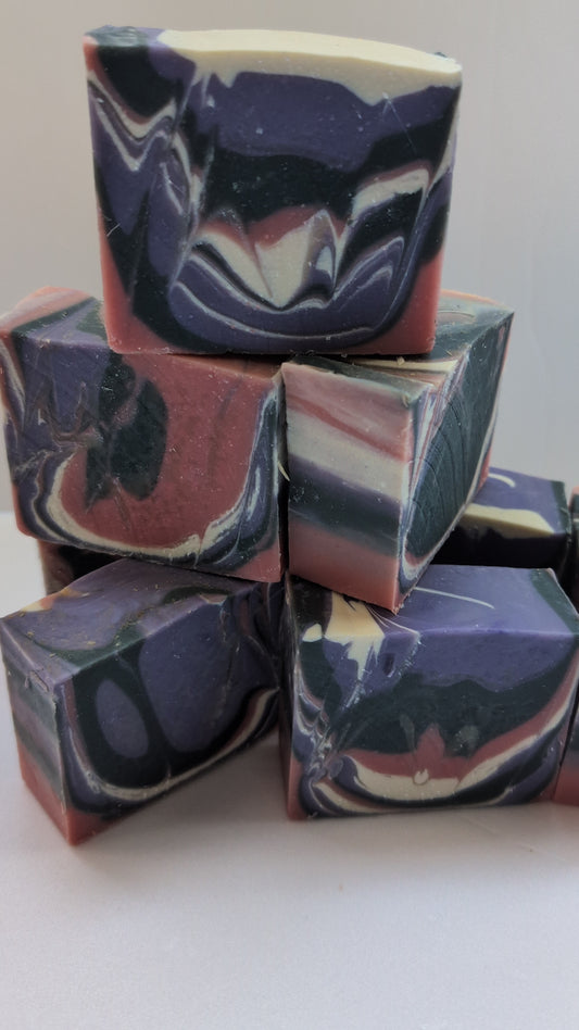 Rainbow Soap with marble effect handmade soap, cold process soap
