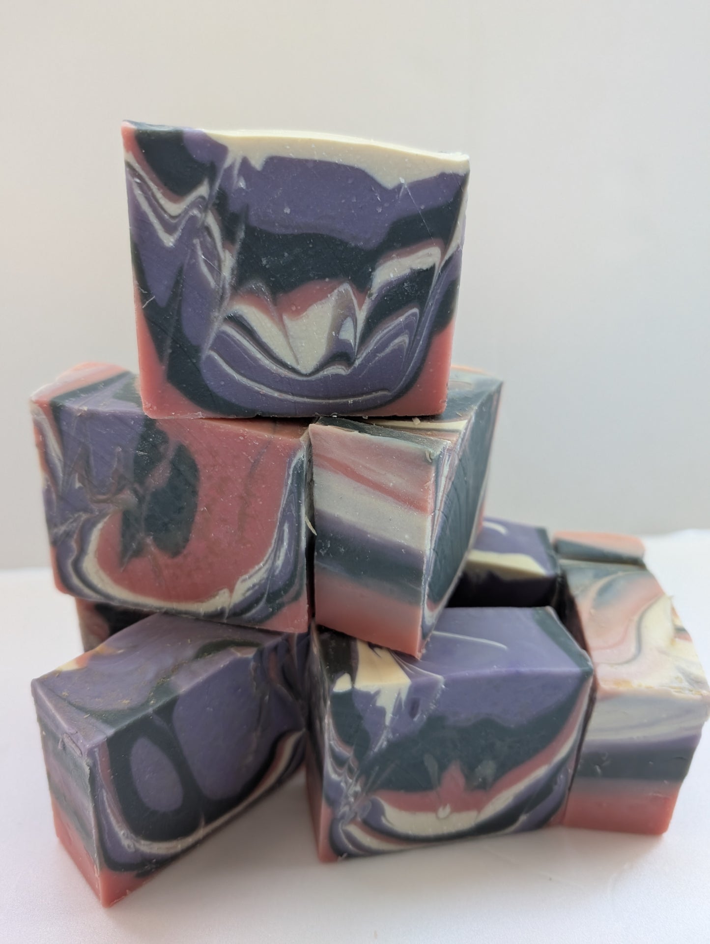 Rainbow Soap with marble effect handmade soap, cold process soap