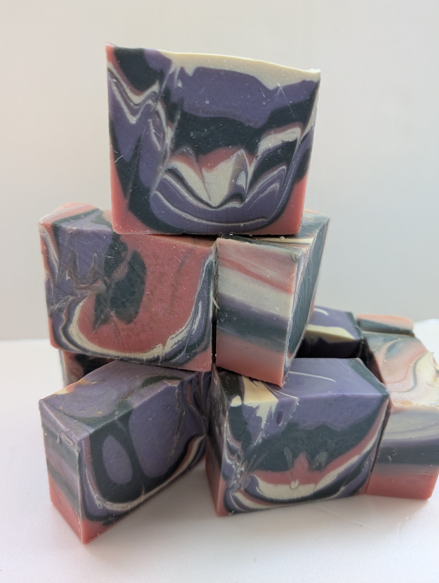 Rainbow Soap with marble effect handmade soap, cold process soap