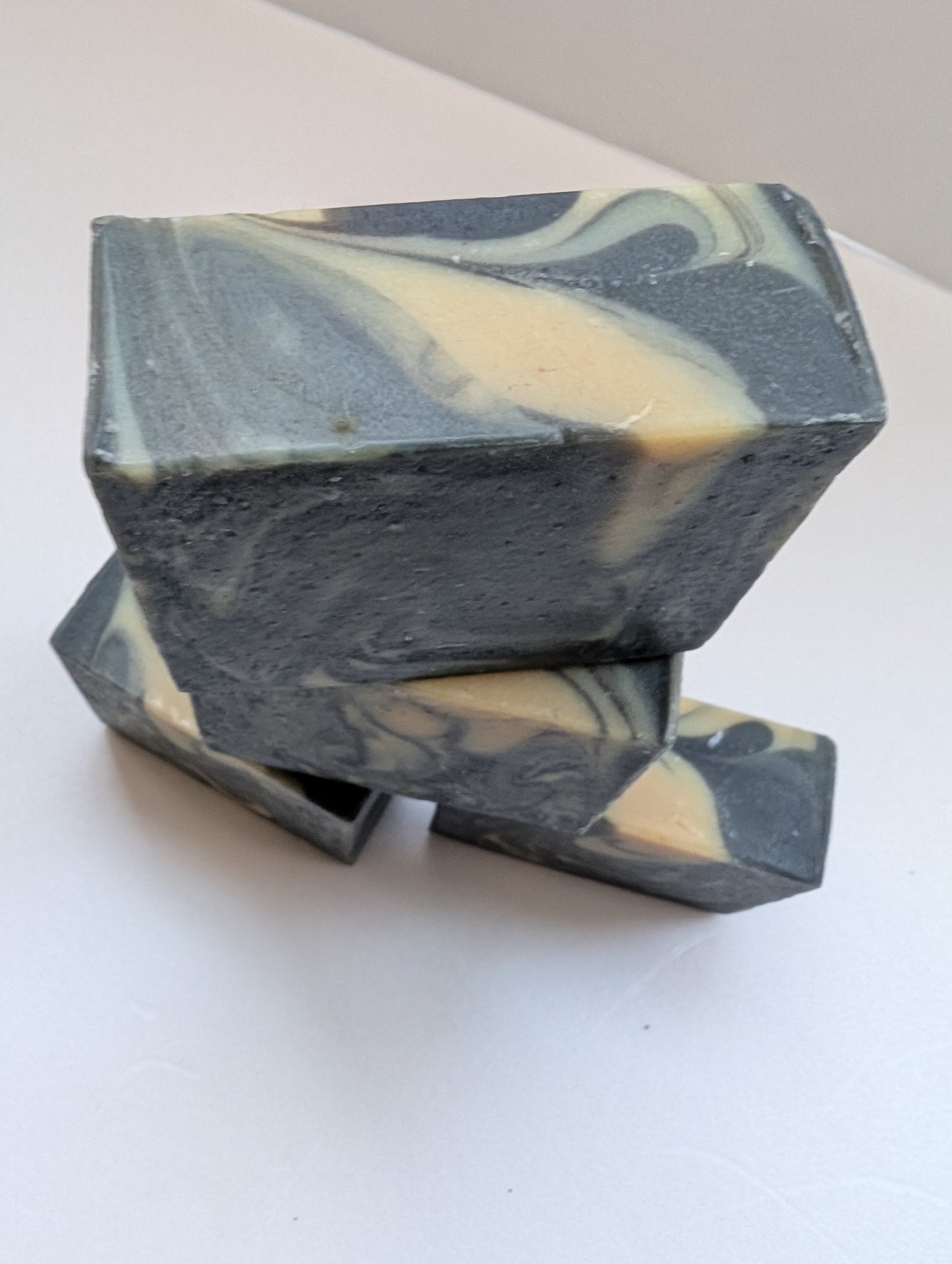 Marble Charcoal and Oatmeal handmade soap, cold process soap