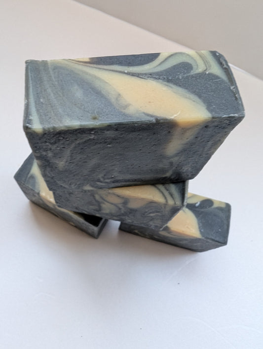 Marble Charcoal and Oatmeal handmade soap, cold process soap